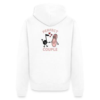 Perfect Couple Music Note Ballet Shoe Hearts - Unisex Premium Bio Zip Hoodie - Weiß - Hinten - Thijin (182cm)