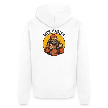 Tauchmeister-Taucher - Unisex Premium Bio Zip Hoodie - Weiß - Hinten - Thijin (182cm)