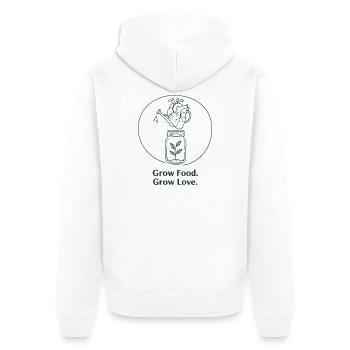 Ökologischer Gartenbau nachhaltige Landwirtschaft  - Unisex Premium Bio Zip Hoodie - Weiß - Hinten - Thijin (182cm)