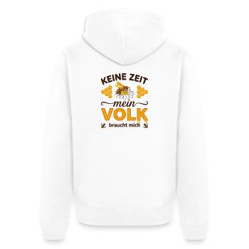 No time, my colony needs me, beekeeper and bees - Unisex Premium Organic Zip Hoodie - white - Back - Thijin (182cm)