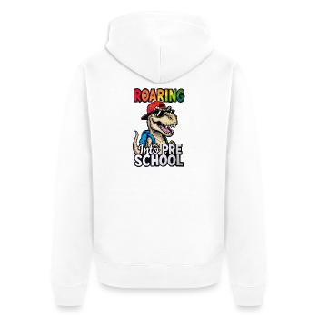 Brüllen in den Vorschul-Dinosaurier zurück zur Schule - Unisex Premium Bio Zip Hoodie - Weiß - Hinten - Thijin (182cm)