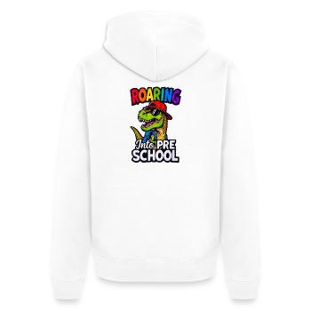 Brüllen in den Vorschul-Dinosaurier zurück zur Schule - Unisex Premium Bio Zip Hoodie - Weiß - Hinten - Thijin (182cm)