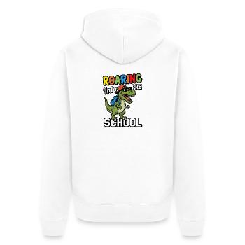 Brüllen in den Vorschul-Dinosaurier zurück zur Schule - Unisex Premium Bio Zip Hoodie - Weiß - Hinten - Thijin (182cm)