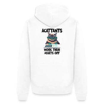 Lustige Buchhalter arbeiten ihr Vermögen ab - Unisex Premium Bio Zip Hoodie - Weiß - Hinten - Thijin (182cm)