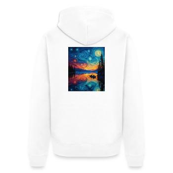 Kayak Van Gogh Nuit étoilée - Veste à capuche bio Premium Unisexe - blanc - Dos - Thijin (182cm)