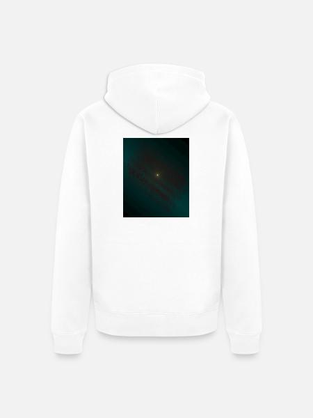 Teal Ringenspiral im Zentrum - Unisex Premium Bio Zip Hoodie - Weiß