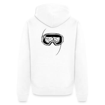 Graphisme des lunettes de ski en vue du sommet - Veste à capuche bio Premium Unisexe - blanc - Dos - Thijin (182cm)