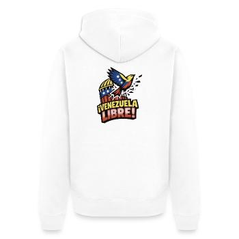 Venezuela libre - Veste à capuche bio Premium Unisexe - blanc - Dos - Thijin (182cm)