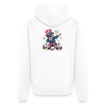 Lustige Dab-Videos zum 4. Juli für Kinder und Juge - Unisex Premium Bio Zip Hoodie - Weiß - Hinten - Thijin (182cm)