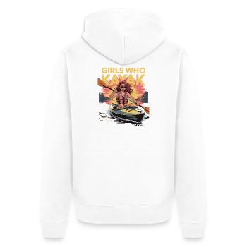 Girls Who Kayak Heaven Gift Design - Unisex Premium Bio Zip Hoodie - Weiß - Hinten - Thijin (182cm)