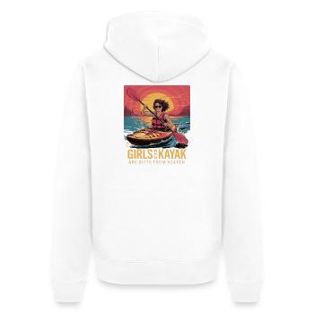 Girls Who Kayak Heaven Gift Design - Unisex Premium Bio Zip Hoodie - Weiß - Hinten - Thijin (182cm)