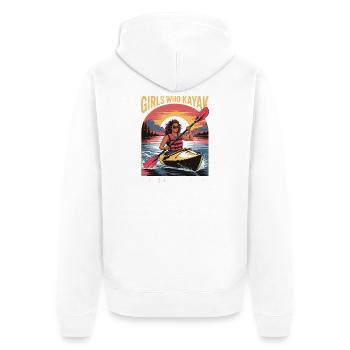 Girls Who Kayak Heaven Gift Design - Unisex Premium Bio Zip Hoodie - Weiß - Hinten - Thijin (182cm)