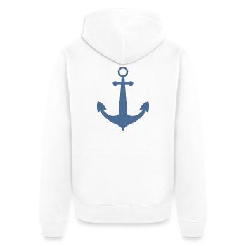Anchor - Unisex Premium Organic Zip Hoodie - white - Back - Thijin (182cm)