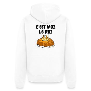 Humour Galette des Rois C'est Moi Le Roi - Veste à capuche bio Premium Unisexe - blanc - Dos - Thijin (182cm)