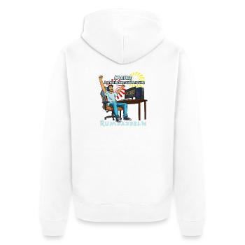 Rumdaddeln: Gaming-Lieblingsbeschäftigung - Unisex Premium Bio Zip Hoodie - Weiß - Hinten - Thijin (182cm)
