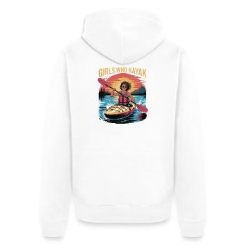 Girls Who Kayak Heaven Gift Design - Unisex Premium Bio Zip Hoodie - Weiß - Hinten - Thijin (182cm)