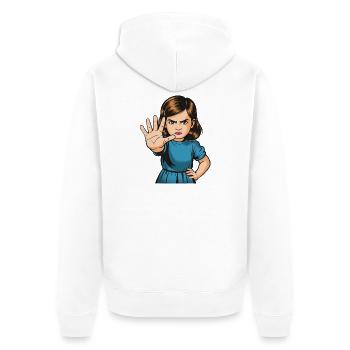 Arrête Geste, Dessin animé de la Fille - Veste à capuche bio Premium Unisexe - blanc - Dos - Thijin (182cm)