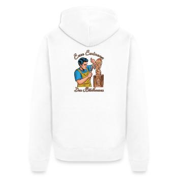 Eure Eminenz Der Bildhauer - Unisex Premium Bio Zip Hoodie - Weiß - Hinten - Thijin (182cm)