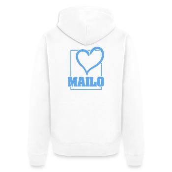 Bachelor Mailo - Unisex Premium Bio Zip Hoodie - Weiß - Hinten - Thijin (182cm)