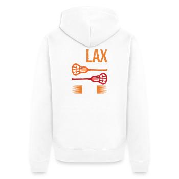 Relax Bro Lacrosse Sports Team Game - Unisex Premium Bio Zip Hoodie - Weiß - Hinten - Thijin (182cm)