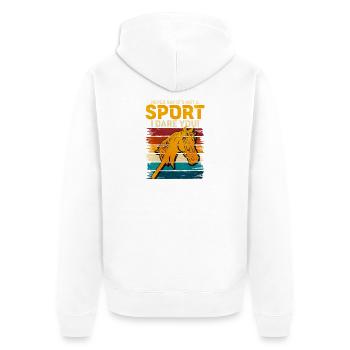 Pferd Dare Retro Sport Hobby Horsing - Unisex Premium Bio Zip Hoodie - Weiß - Hinten - Thijin (182cm)