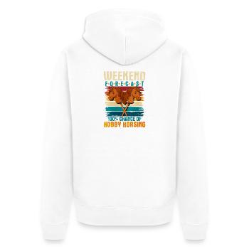 21 Weekend Forecast 100 Chance of Hobby Horsin - Unisex Premium Organic Zip Hoodie - white - Back - Thijin (182cm)