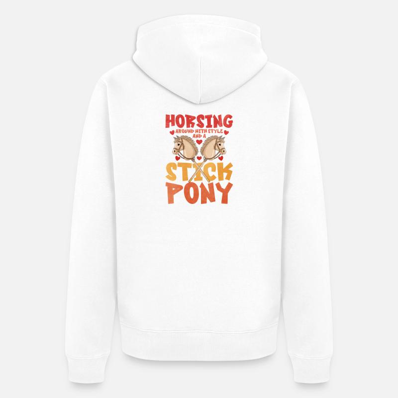 S’amuser Stick Pony Hobby Cavalier - Veste à capuche bio Premium Unisexe - blanc