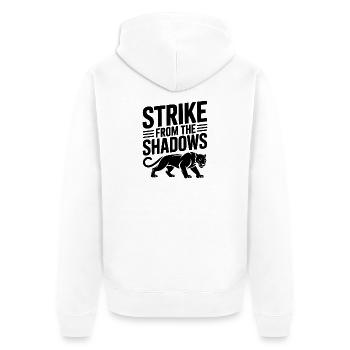 Strike from the Shadows - Unisex Premium Organic Zip Hoodie - white - Back - Thijin (182cm)