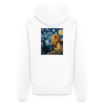 Lion Van Gogh - Veste à capuche bio Premium Unisexe - blanc - Dos - Thijin (182cm)