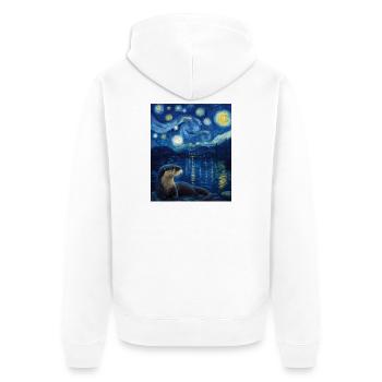 Loutre Van Gogh - Veste à capuche bio Premium Unisexe - blanc - Dos - Thijin (182cm)