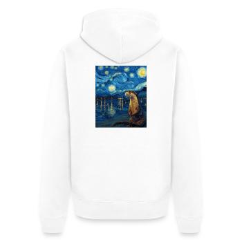 Loutre Van Gogh - Veste à capuche bio Premium Unisexe - blanc - Dos - Thijin (182cm)