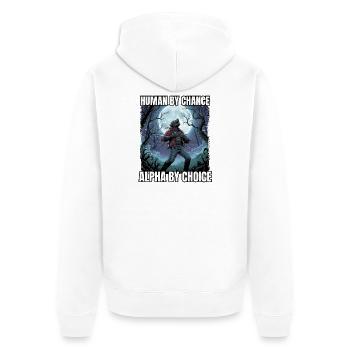 Motif loup-garou Alpha par choix - Veste à capuche bio Premium Unisexe - blanc - Dos - Thijin (182cm)