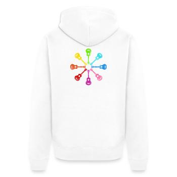 Ukulélé hawaïen ukulélé arc-en-ciel - Veste à capuche bio Premium Unisexe - blanc - Dos - Thijin (182cm)