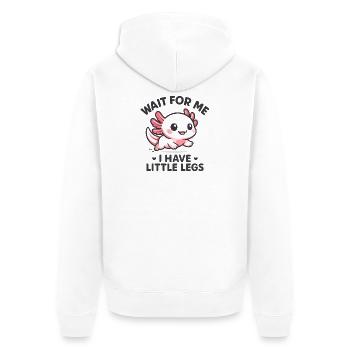 Axolotl disant un mème Humour Petites jambes drôles - Veste à capuche bio Premium Unisexe - blanc - Dos - Thijin (182cm)