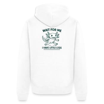 Axolotl disant un mème Humour Petites jambes drôles - Veste à capuche bio Premium Unisexe - blanc - Dos - Thijin (182cm)