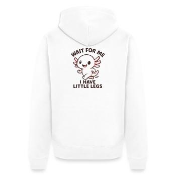 Axolotl disant un mème Humour Petites jambes drôles - Veste à capuche bio Premium Unisexe - blanc - Dos - Thijin (182cm)