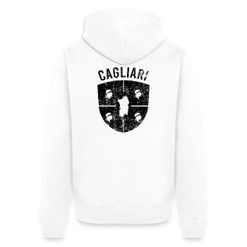 T-shirt souvenir de Cagliari design cadeau Sardaigne - Veste à capuche bio Premium Unisexe - blanc - Dos - Thijin (182cm)