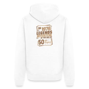 50 Jahre Jahrgang Legenden 1976 Retro Modern - Unisex Premium Bio Zip Hoodie - Weiß - Hinten - Thijin (182cm)