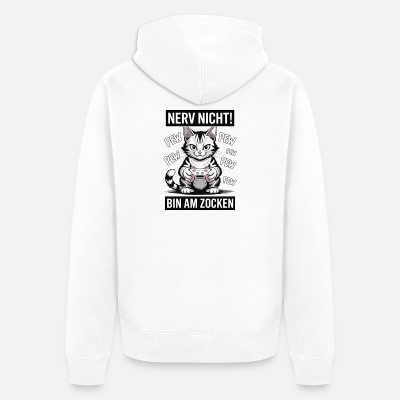 Courage Not I Gaming Cat Design - Veste à capuche bio Premium Unisexe - blanc