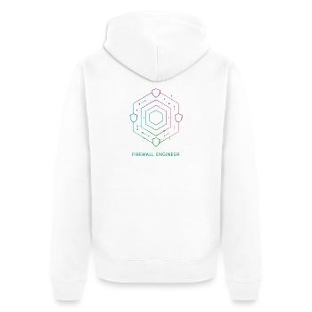 Firewall-Ingenieur – Cybersicherheit - Unisex Premium Bio Zip Hoodie - Weiß - Hinten - Thijin (182cm)