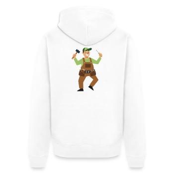 Working Hero Craftsman - Unisex Premium Organic Zip Hoodie - white - Back - Thijin (182cm)