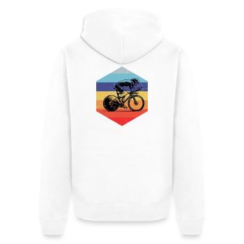 Un design simple et intemporel pour vélo de route - Veste à capuche bio Premium Unisexe - blanc - Dos - Thijin (182cm)