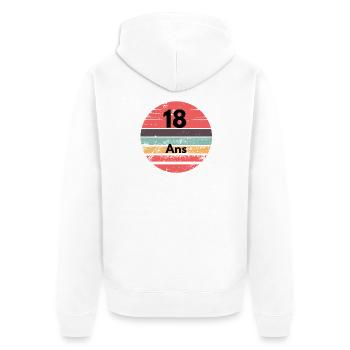 18 Year Old Vintage - Unisex Premium Organic Zip Hoodie - white - Back - Thijin (182cm)