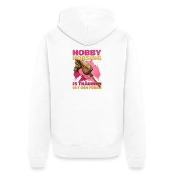 48 Hobby Horsing Is Dreaming With Your Feet - Unisex Premium Organic Zip Hoodie - white - Back - Thijin (182cm)