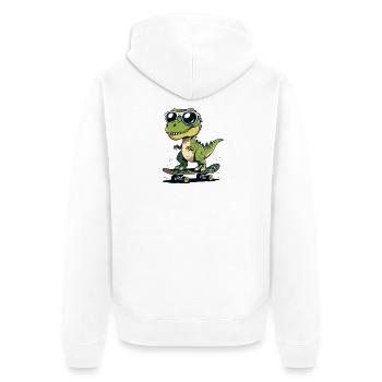 Skater alligator with sunglasses - Unisex Premium Organic Zip Hoodie - white - Back - Thijin (182cm)