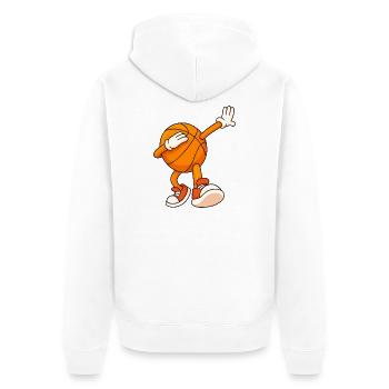 Mascotte de basket-ball : dunks - Veste à capuche bio Premium Unisexe - blanc - Dos - Thijin (182cm)