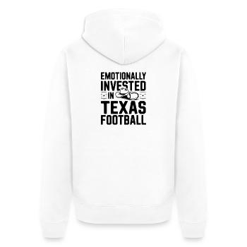 Emotionally Invested in Texas Football - Unisex Premium Organic Zip Hoodie - white - Back - Thijin (182cm)