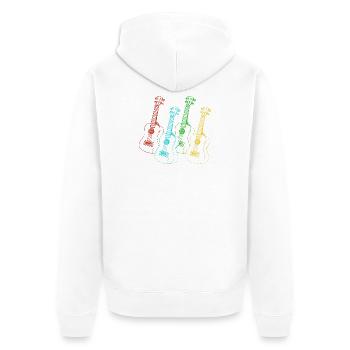 Hawaiian Ukulele Uke Retro Vintage - Unisex Premium Bio Zip Hoodie - Weiß - Hinten - Thijin (182cm)