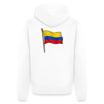 Kolumbien Flagge - Unisex Premium Bio Zip Hoodie - Weiß - Hinten - Thijin (182cm)
