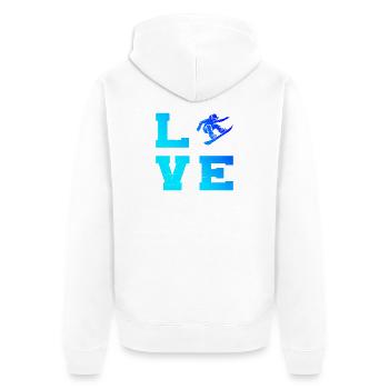 Œuvres d’art propres pour snowboard féminin - Veste à capuche bio Premium Unisexe - blanc - Dos - Thijin (182cm)